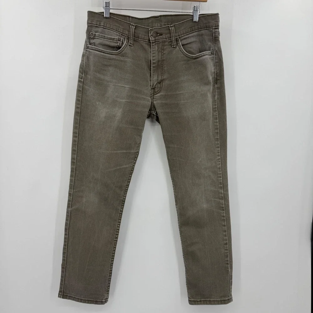 Levis 511 Slim Fit Jeans Mens 34x30 Olive Gray Brown Stretch Denim 04511-2273